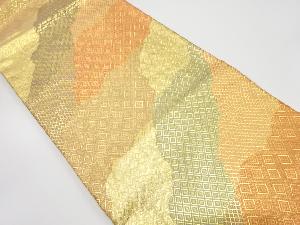 佐賀錦　霞取りに古典柄織り出し　袋帯